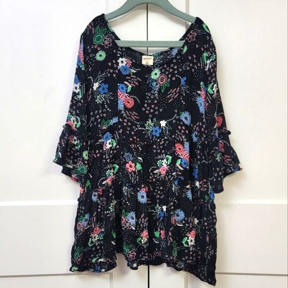 Arizona girls flower print tunic top, medium - Picture 1 of 5